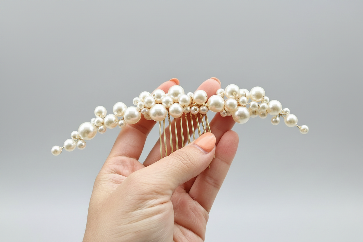 Pearl Cascade Bridal Hair Comb