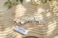 Luxury Ivory Floral & Pearl Bridal Hair Comb • Limited Edition — The 5th Piece