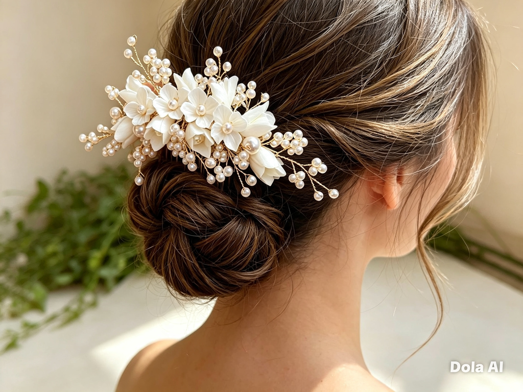 Luxury Ivory Floral & Pearl Bridal Hair Comb • Limited Edition — The 5th Piece