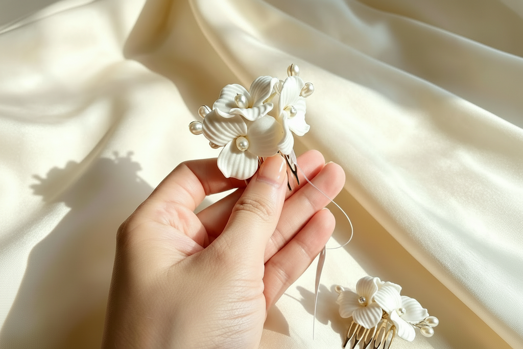 Ivory Floral Pearl Bridal Hair Comb — Limited Edition