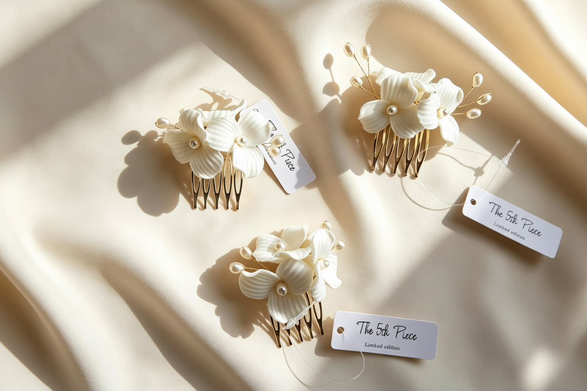Ivory Floral Pearl Bridal Hair Comb — Limited Edition