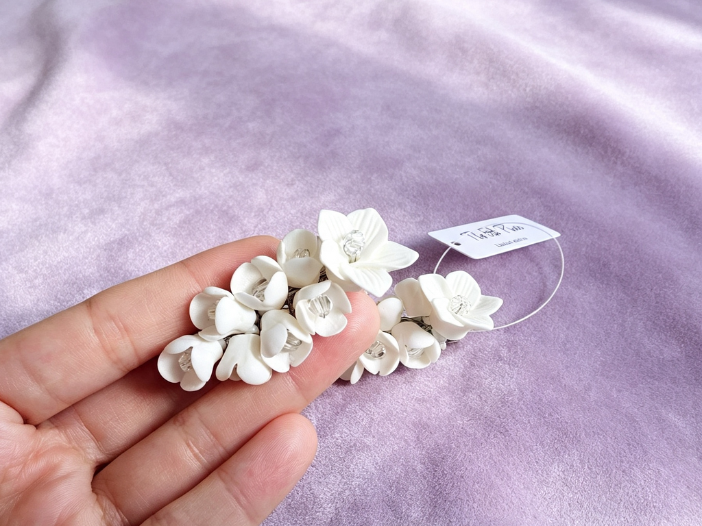 Moonlight Blooms Crystal Hair Clip .