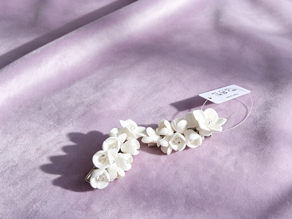 Moonlight Blooms Crystal Hair Clip .