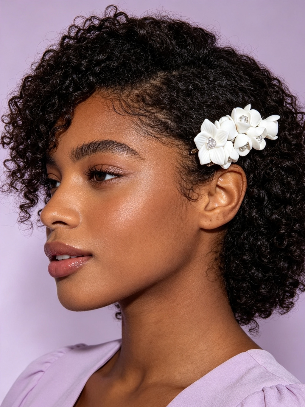 Moonlight Blooms Crystal Hair Clip .