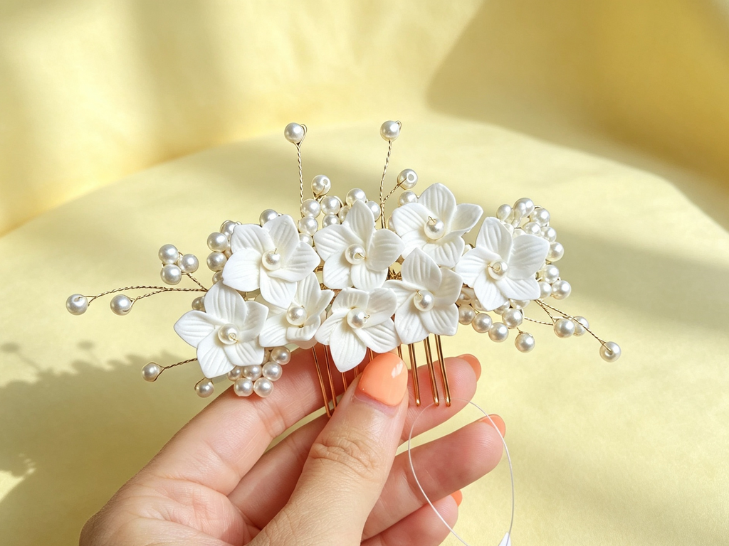 Luminous White Floral Pearl Comb ✨ Limited Stock — Free Gift!