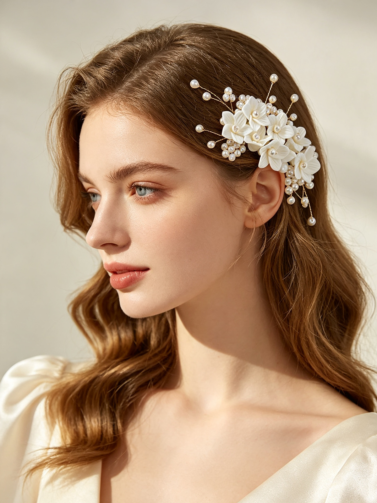 Luminous White Floral Pearl Comb ✨ Limited Stock — Free Gift!