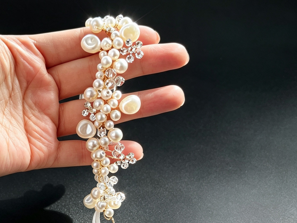 Golden Pearl & Crystal Bridal Headband ✨ Limited Edition • FREE GIFT