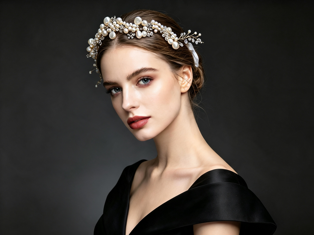 Golden Pearl & Crystal Bridal Headband ✨ Limited Edition • FREE GIFT